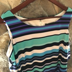 Jessica Howard Cold Shoulder Stripped Dress